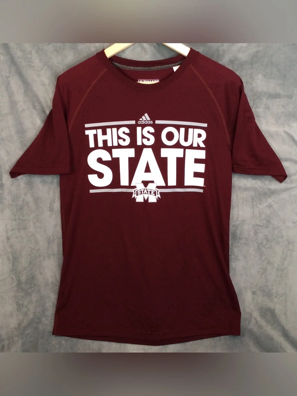 adidas Maroon Men's 'This Is Our State' Graphic Tee